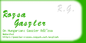 rozsa gaszler business card